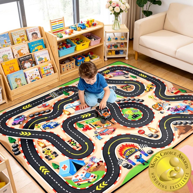 Outdoor Adventure World - Adventure Themed Play Rug for Interactive
